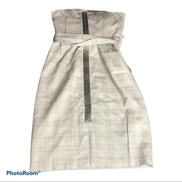 Lida Baday Wool Plaid Strapless Dress Size 4 Academia Business Casual Office 4 - Picture 10 of 14